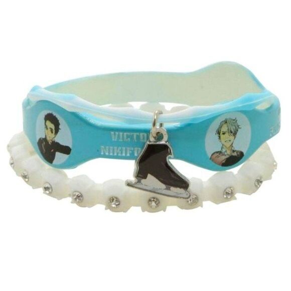 Yuri On Ice Set of 3 Anime Charm Rubber Stretch Bracelets - Picture 1 of 8